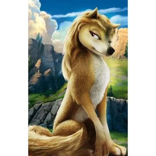 5D DIY Full Round Diamond Painting Anime Animals Wolf & Fox & Bear Cross Stitch 3D Embroidery Rhinestone Mosaic Home Decor Y417