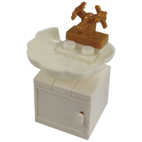 Accessories DIY White Shell Washbasin Decorations Educational Toys For Children City Models MOC Compatible Building Blocks