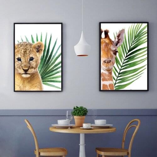5D DIY Diamond Painting Plant Leaf Lion Zebra Giraffe Elephant Diamond Painting Animal Diamond Embroidery Kids Gift Home Decor