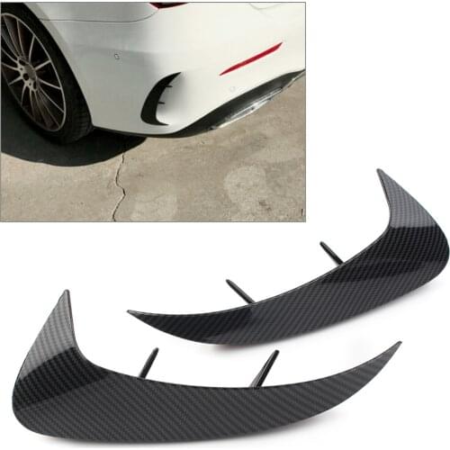 Car Rear Bumper Spoiler Fins ABS Canards Splitters For 2019 Mercedes Benz A-Class A220 W177 Sport Model Carbon Fiber Style