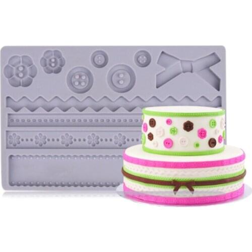 Bow Button Silicone Molds Fondant Cakes Decorating Tools Silicone Molds Sugarcrafts Chocolate Baking Tools Cakes Gumpaste Form