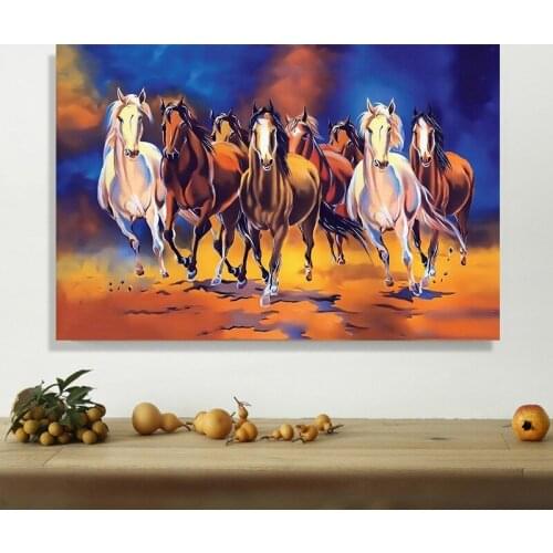 Decorative Portrait Wall Pictures Seven Running Horse Animal Poster And Print Canvas Painting Modern Home Decor For Living Room