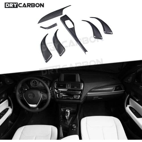For BMW 1 Series F20 F21 2 Series F22 F23 Dashboard Gear Shift Panel Trim Door Handle Frame Covers Dry Carbon Fiber Inner Trim