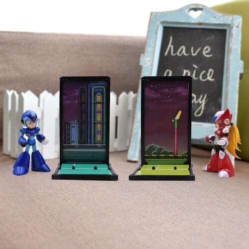 2 sets/lot 4'' Mega Man Figure Toy Megaman Rockman Blue 016 Red 017 Rokkuman Model Dolls Anime Figure Actions Figure