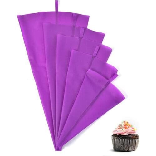 Purple Silicone TPU Piping Bag Reusable Icing Piping Cream Pastry Bags Cake Decorating Tool DIY Fondant Sugarcraft Hanging Bags