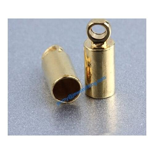 Jewelry findings raw brass End caps for laether cord end cap crimp beads 3.5*9mm