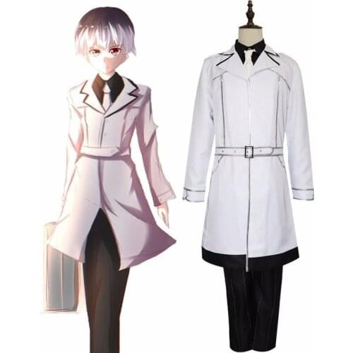 JP Anime Tokyo Ghoul Re Sasaki Haise Ken Kaneki Cosplay Costume Men Women Full Set White Halloween Party Uniform Wig