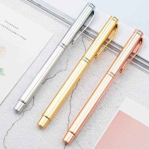 Classic macaron school student metal ballpoint pen stationery,fine office business metal ballpoint pen supplies,3 colors