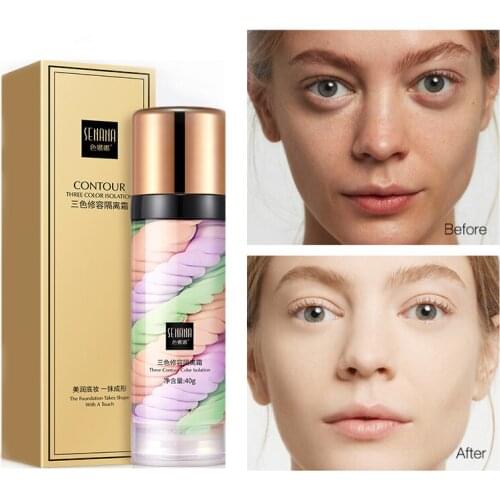 Three-color Mixed Isolation Lotion Fill Pores Brightening Skin Foundation Primer Base Makeup Concealer Liquid RECOMMEN