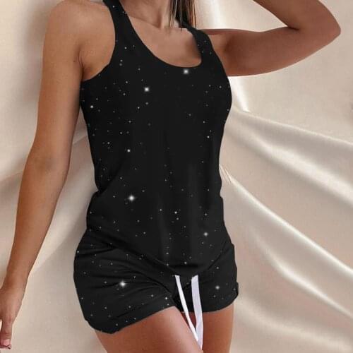 Summer Beach Two Piece Set Women Tracksuit Loungewear Casual Vest Sleeveless Tops + Slim Shorts Suit Elegant Woman Set Outfits 3