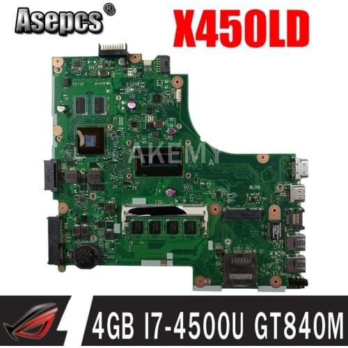 90MB0500-R00010 Motherboard For Asus A450L X450L X450LD X450LC X452L X450LN Laptop mainboard w/ 4GB I7-4500U GT840M