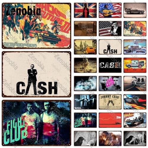 Classic Movie Metal Sign Metal Poster Hitchcock Zhou Yunfa Tin Sign Cash Fight Club Wall Stickers Bar Pub Club Man Cave Decor