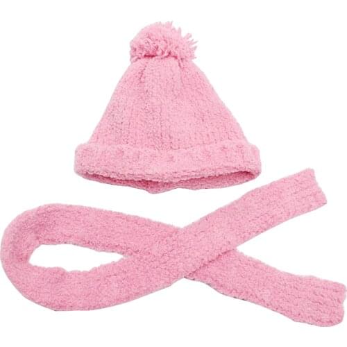 Cute Scarf Hat Cap Suit for an American Doll 18 inch Fashion Doll Accessories Pink
