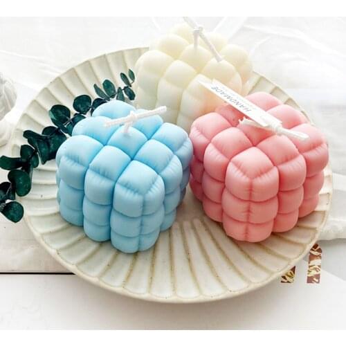 New Simulation soft bag sofa modeling candle silicone geometric square resin mold DIY creative aromatherapy candle silicone mold