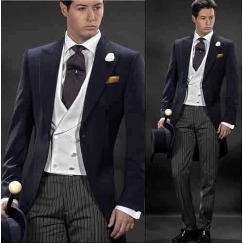 Latest Design Mens Suits Groom Tuxedos Groomsmen Wedding Party Dinner Best Man Suits Blazer (Jacket+Pants+Vest+Tie) NO:860