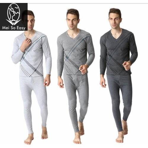 New arrival men winter Factory direct sales v-neck super large undewear MAO satin cotton loose Long Johns plus size 4XL-7XL