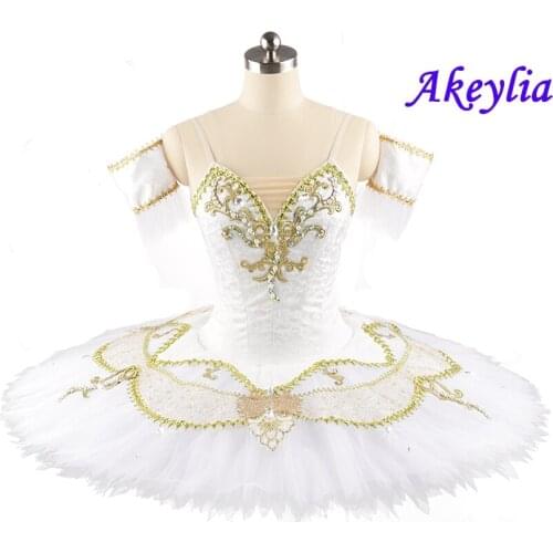 2020 News! Professional tutu white for women competition Jacquard sleeping beauty pancake ballet costume tutu classical girls