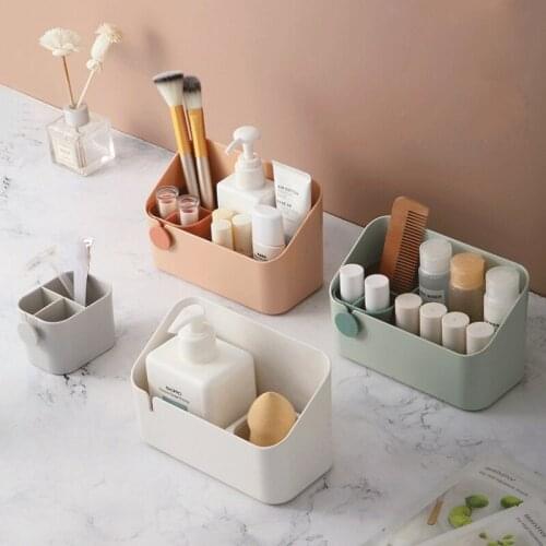 Makeup-organizer Plastic Cosmetics Box Cosmetic Storage Boxes Transparent Nail-Polish Organizer Swabs-Holder Bathroom