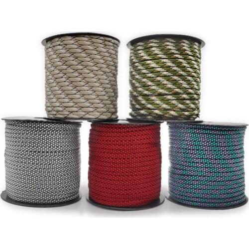 50m Paracord 4mm Paracord 7 Strand Core Outdoor Camping Rope Parachute Cord Lanyard Tent Multifunction Cordave