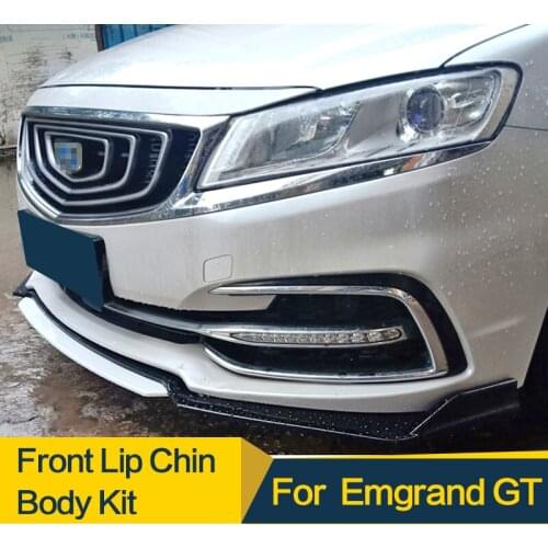 Front Bumper Spoiler Protector Plate Lip Body Kit Carbon Surface Car Chin Shovel Contrast Color Design For Emgrand GT 2017-2018