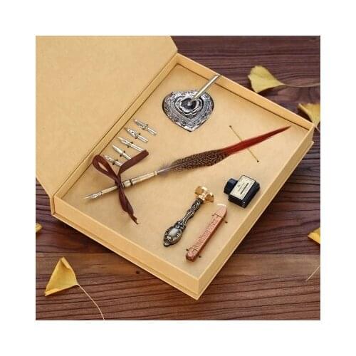 Continental retro quill Wax seal feather Fountain Pen set free shipping