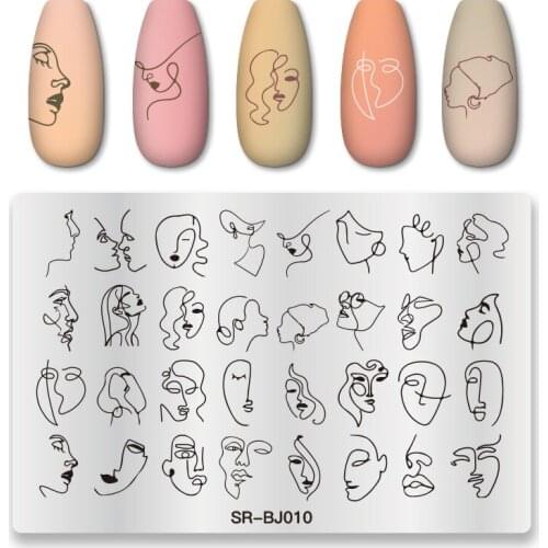 1 Pcs Striped Line Nail Stamping Plates Stamping Image 9.5*14.5cm Stainless Steel Nail Template Tools Manicure Nail Accessories