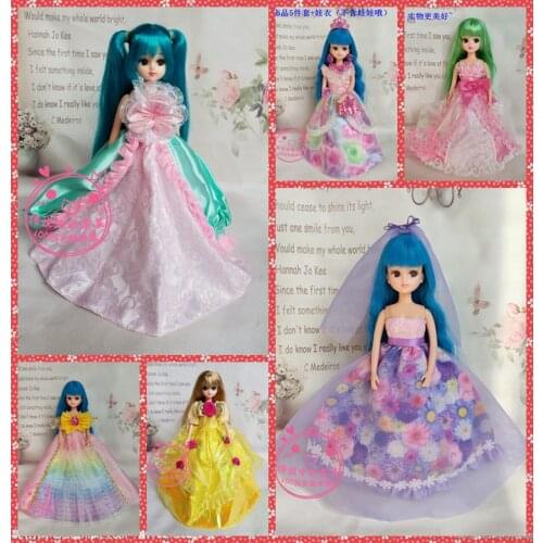 30cm Doll Dress Fashion Clothes handmade outfit For Barbie Doll for licca Accessories Baby Toys Best Girl' Gift