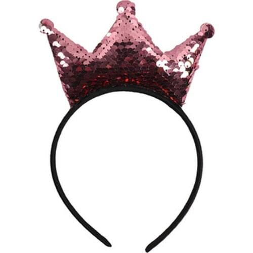 1PCS Popular Big Crown Bright Piece Headband Can Be Turned Over Big Crown Girl Hair Band Birthday Party Gift Hair Accessories