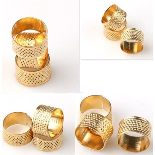 Adjustable Household Sewing DIY Tools golden Ring Thimble Finger Protector Household Quilting Craft Accessories