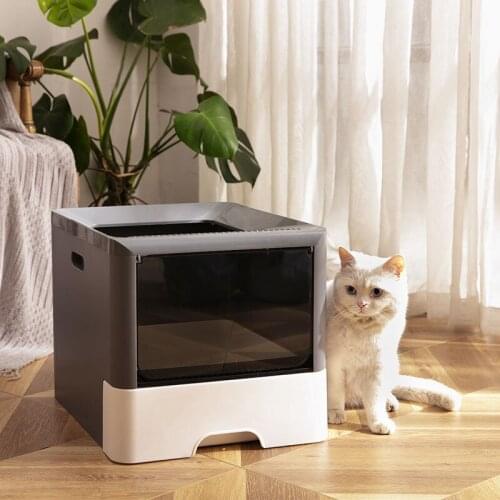 Removable cat litter basin drawer-type convenient cleaning fully enclosed anti-spatter cat toilet double door sand leakage desig