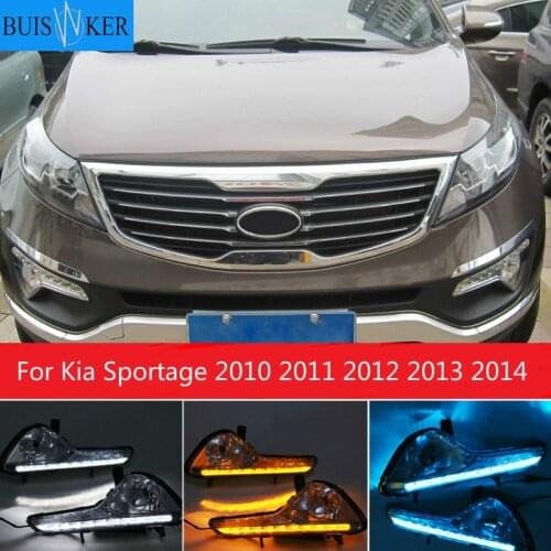 2 Pcs LED Daytime Running Light Driving Light DRL Fog Lamp Cover Car-styling For KIA Sportage DRL 2010 2011 2012 2013 2014