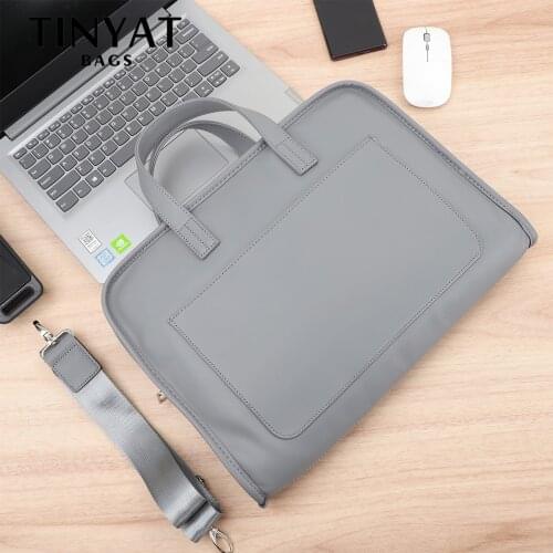 TINYTAT Laptop Bag 13.3 14 Inch Men Handbag Briefcase Bag Waterproof Notebook Bag for Macbook computer leather Shoulder