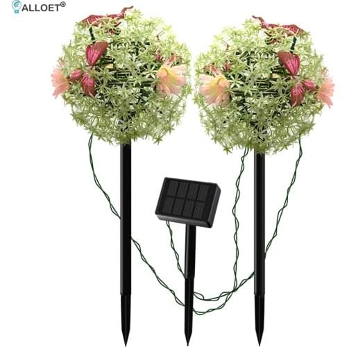 Solar Lights Outdoor Solar Powered Garden Landscape Stake Butterfly Flower Lights Waterproof Decorative Lights for Patio Yard