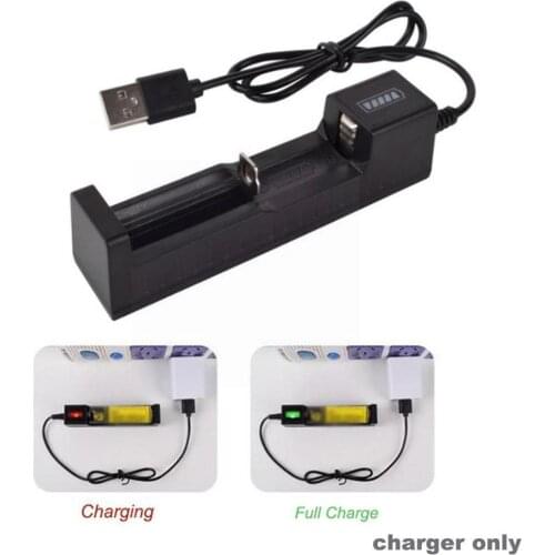Universal 1 Slot Battery USB Charger Adapter LED Smart 14500 Batteries Li-ion 18650 Chargering 26650 For Rechargeable S8Z4