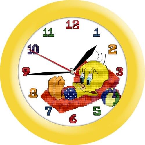 Everlasting Love Tweety On The Beach Wall Clock Ecological Cotton Cross Stitch 11CT And 14CT Printed Christmas New Year