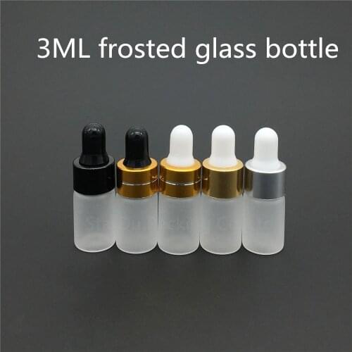 High Quality 3ML Frosted Glass Dropper Bottle 3cc Mini Glass Vial With Pipette Dropper, Transparent frosted Glass Bottle
