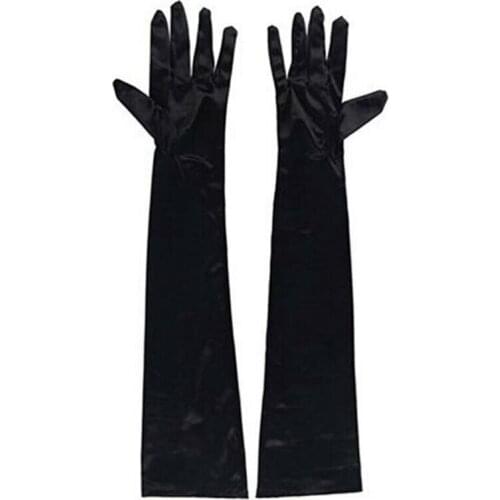 Womens Satin Gloves Evening Party Formal Gloves Satin Long Finger Mittens Bridal Gloves