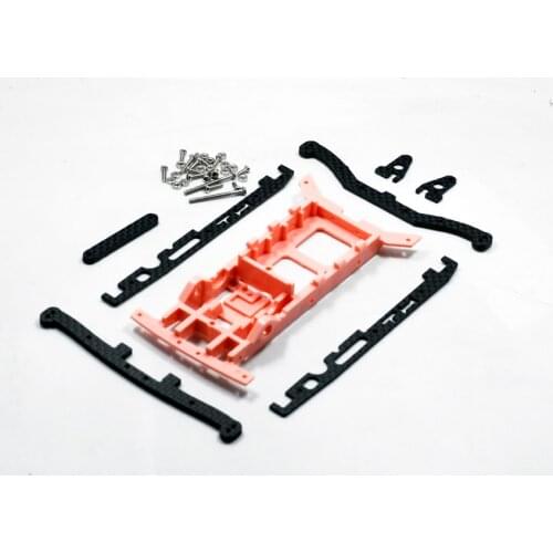 1Set Tianhao Chassis Carbon Fiber Frame Kit Front Rear Wing S-NBT Three-wheel 2020 version Parts for Mini 4WD Car Model