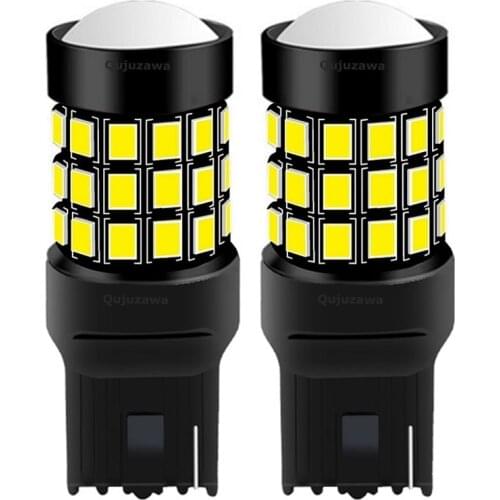 2PCS NEW T20 W21W 7440 WY21W Super Bright 1500lm LED Car Turn Signals Bulbs Tail Brake Lights Auto Reverse Lamps Red White Amber