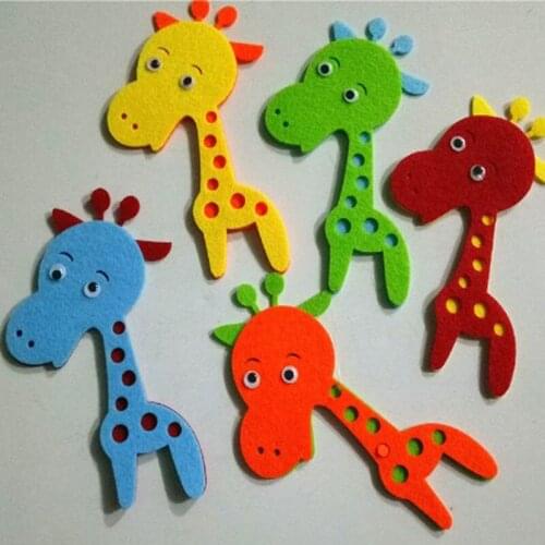 Brand New Big 5pcs Colorful Giraffe Felt Handmade Nonwoven Felt For DIY project Home Kindergarten Decoration