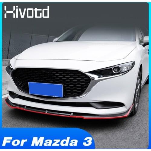 Hivotd For Mazda 3 2020 2019 Accessories Exterior Decoration Front Skirt Bumper Case Protective Gear Body Protection Trim
