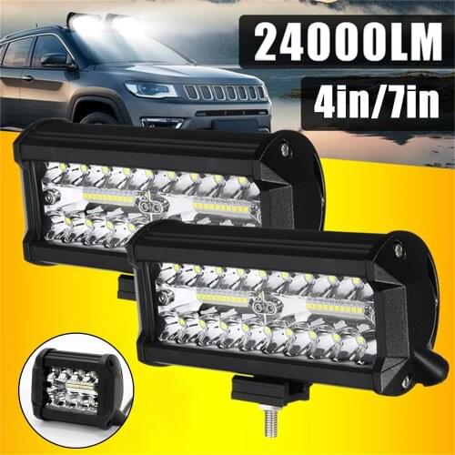 1pc/2pcs Car LED Headlights Bar Spot Flood Beams Combo Waterproof for Off-road Truck Trailer 9-32V 4/7inch led bar light for car