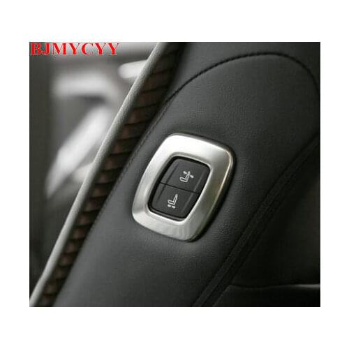 BJMYCYY 1PCS Automobile seat adjustment button stainless steel decoration frame for Toyota Camry 2018 accessories car styling