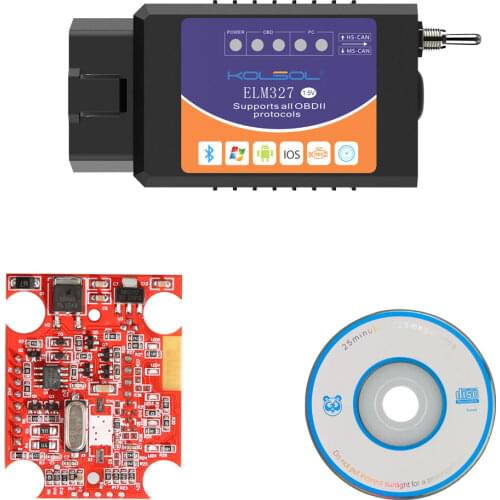 [US/RU Ship] KOLSOL ELM327 Bluetooth OBD2 Scanner V1.5 ELM327 with Switch modified for Ford CH340+25K80 chip HS-CAN / MS-CAN