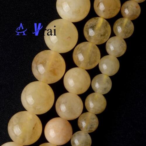 Natural Stone Beads 6 8 10 mm Gold Rutilated Quartz Round Loose Spacer Beads For Jewelry Making DIY Bracelet Necklace Charms 15"