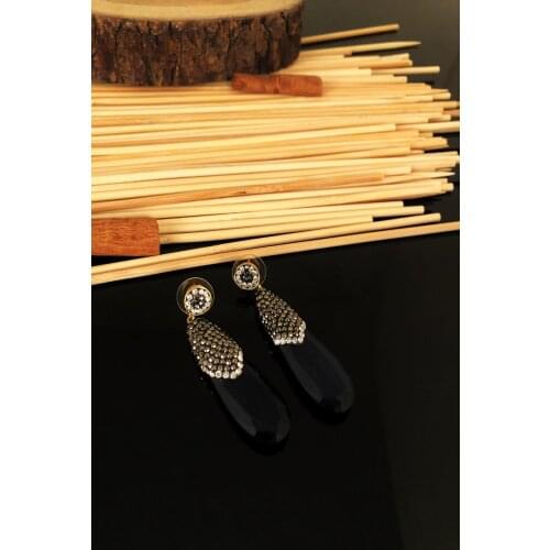 Dr stone natural stone handmade with Cats Eye stone gold plated Earrings KTDR81