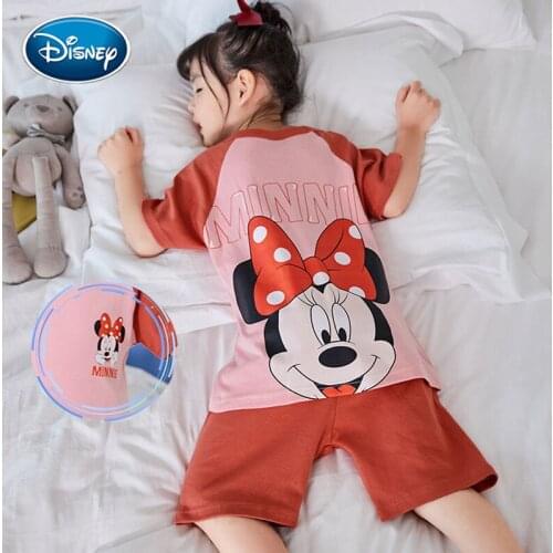Disney Mickey Minnie Princess print Kid pajamas summer boys girls short-sleeved home service suit short-sleeved shorts pajamas