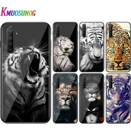For OPPO A5 A9 2020 F7 Phone Cover Shell Tiger Lion Leopard African for OPPO Reno 2 Z 2Z 2F 3 4 Pro 5G Bright Black Phone Case