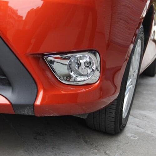 For Toyota Vios/Yaris 2013 2014 2015 2016 ABS Chrome front fog Light Cover Frame Trim Car-Styling Deconation Accessories