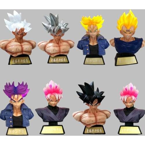 Dragon Ball GK PVC Action Figure Light Up Vegeta IV Son Goku Bust Statue Model Toys 16cm
